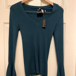 White House black market turquoise sweater size S